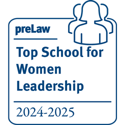 preLaw Top School for Women Leadership badge.